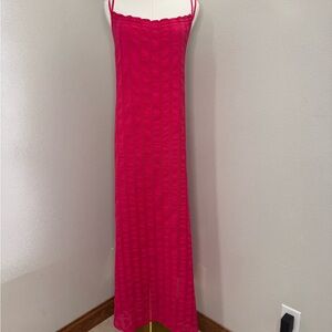 BB Dakota Hot Pink Maxi Dress Large NWT Bright Rose Summer Vacation